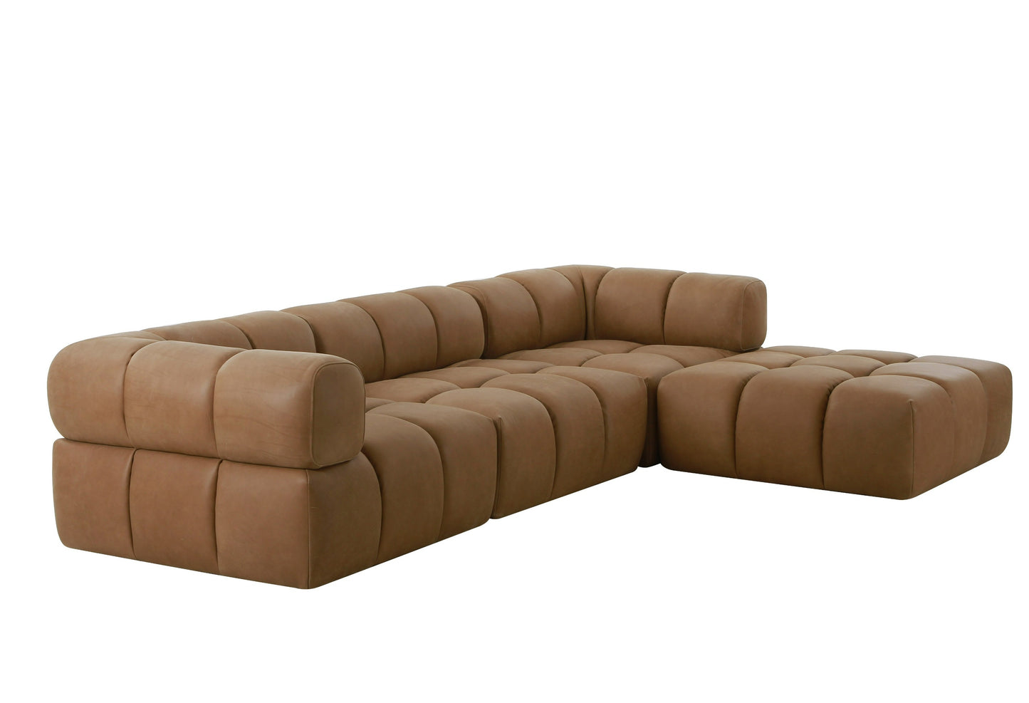 Divani Casa Everest - Modern Brown Leather Modular Armless Sectional Seat